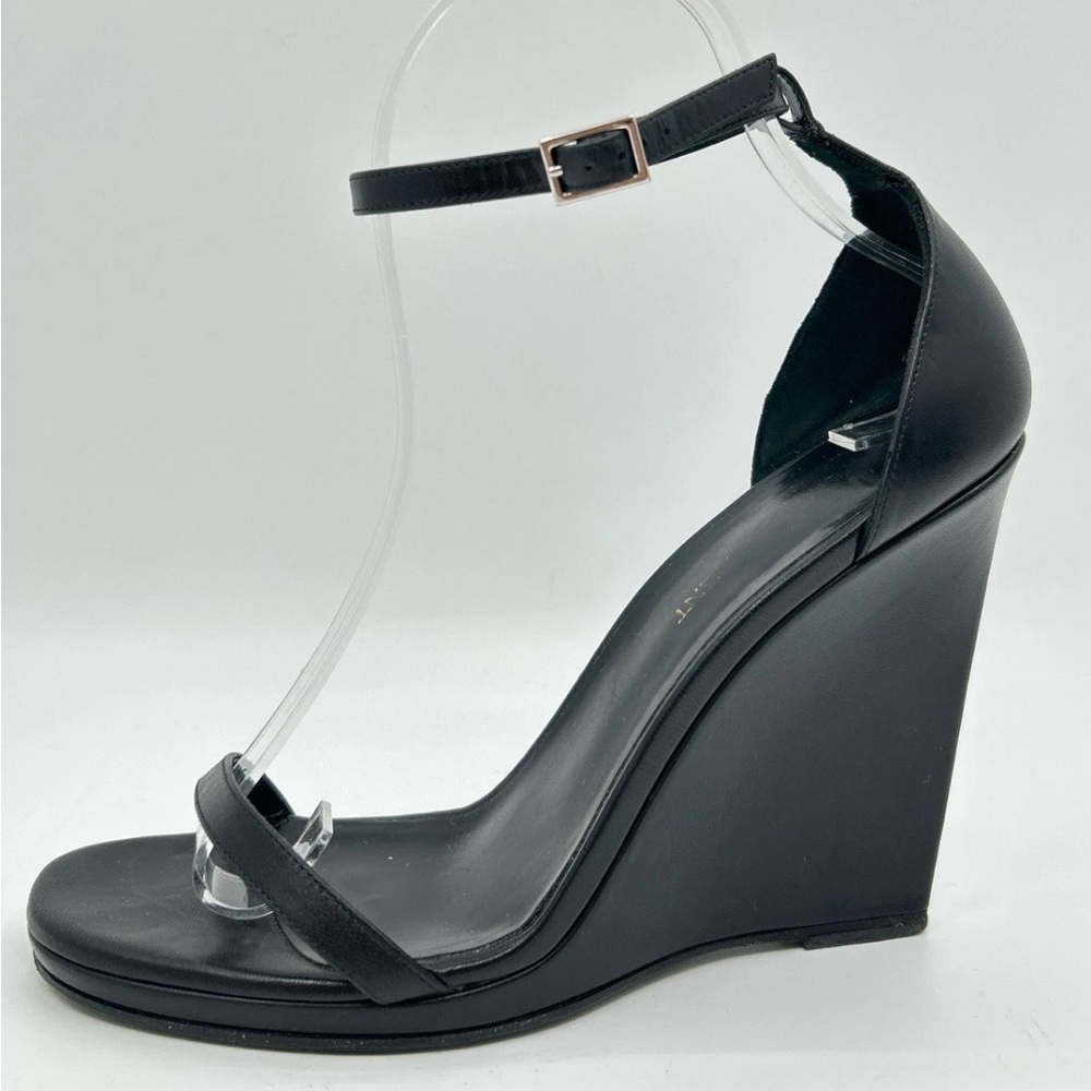 Saint Laurent Jane Black Wedge Sandals - Picture 5 of 8